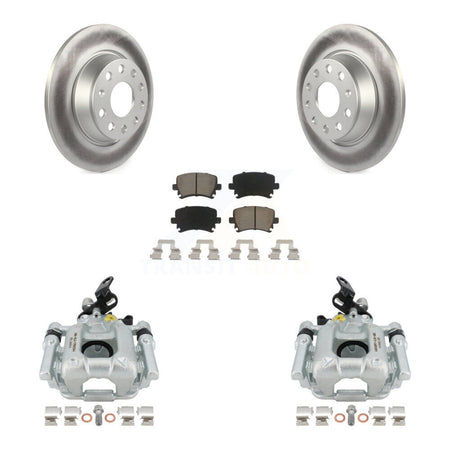 Rear Disc Brake Caliper Coated Rotors And Ceramic Pads Kit For Audi A3 Volkswagen Eos Quattro With 282mm Diameter Rotor KCG-100055C by Transit Auto