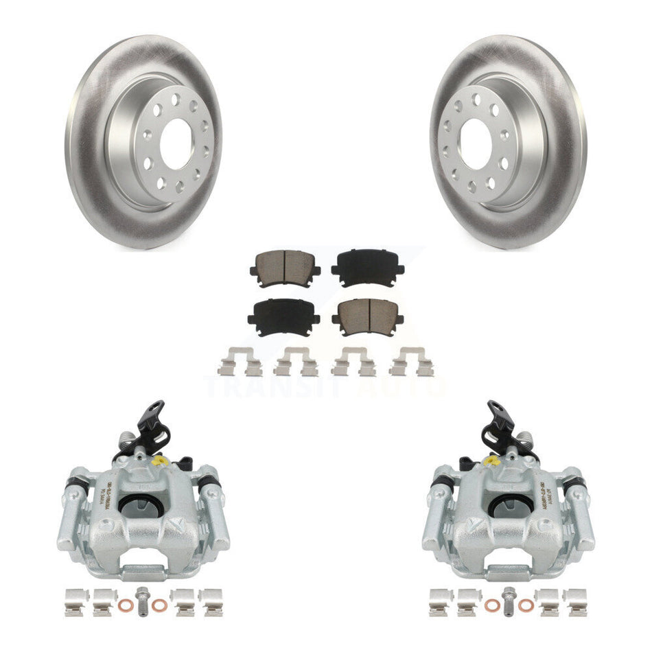 Rear Disc Brake Caliper Coated Rotors And Ceramic Pads Kit For Audi A3 Volkswagen Eos Quattro With 282mm Diameter Rotor KCG-100055C by Transit Auto