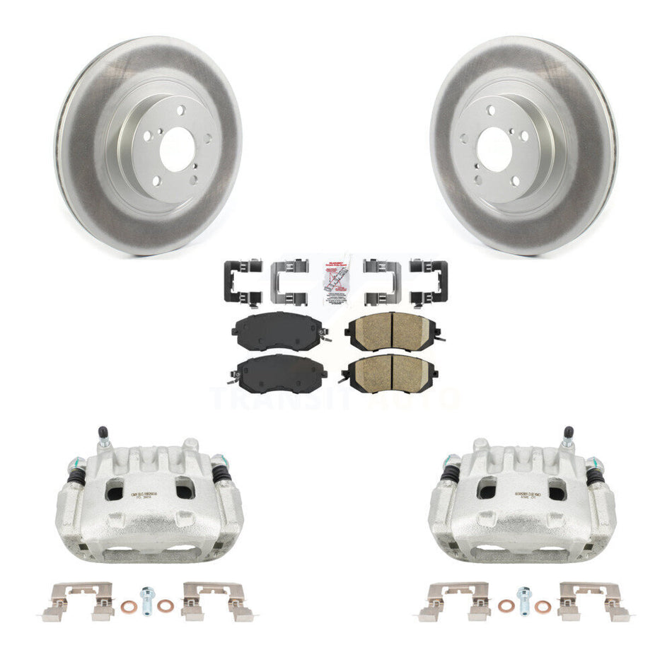 Front Brake Caliper Coat Rotors Ceramic Pad Kit For Subaru Forester Impreza XV Crosstrek KCG-100055N