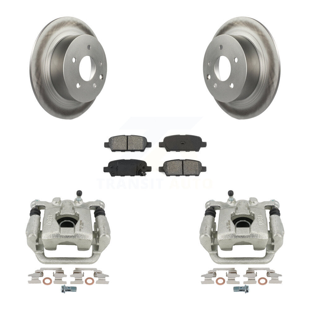 Rear Disc Brake Caliper Coated Rotors And Semi-Metallic Pads Kit For Nissan Altima Maxima KCG-100055S by Transit Auto