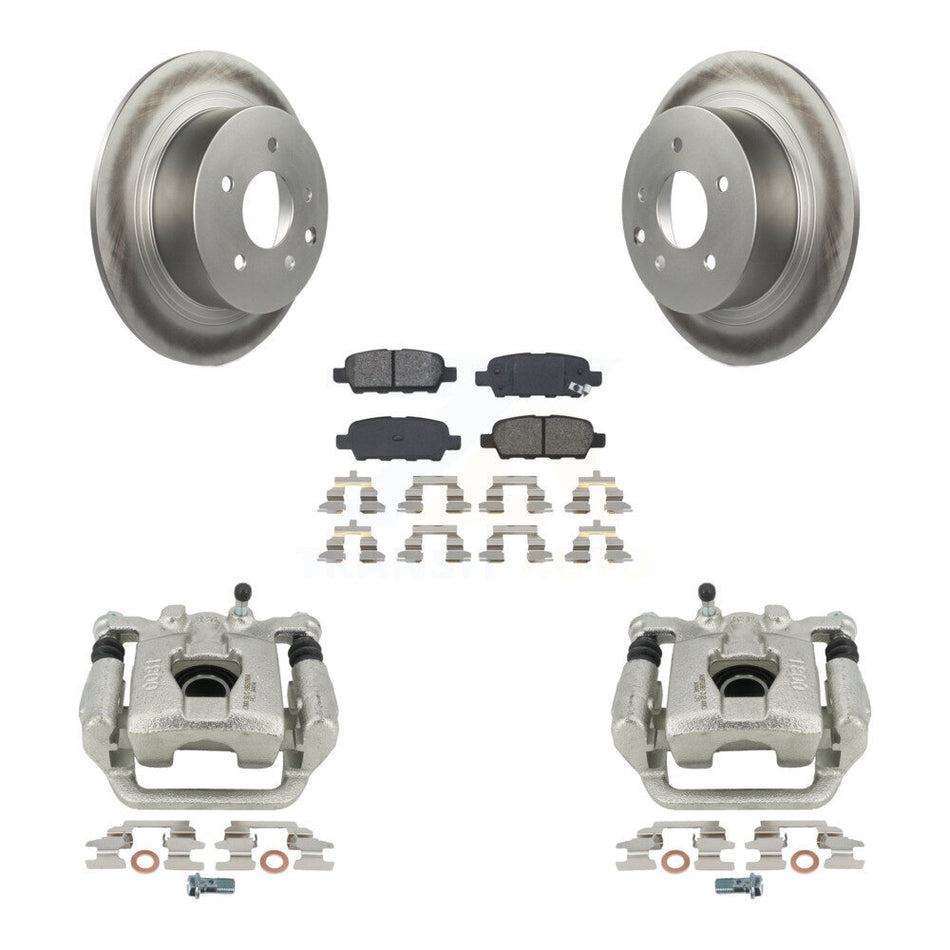 Rear Disc Brake Caliper Coated Rotors And Semi-Metallic Pads Kit For Nissan Altima Maxima KCG-100055S