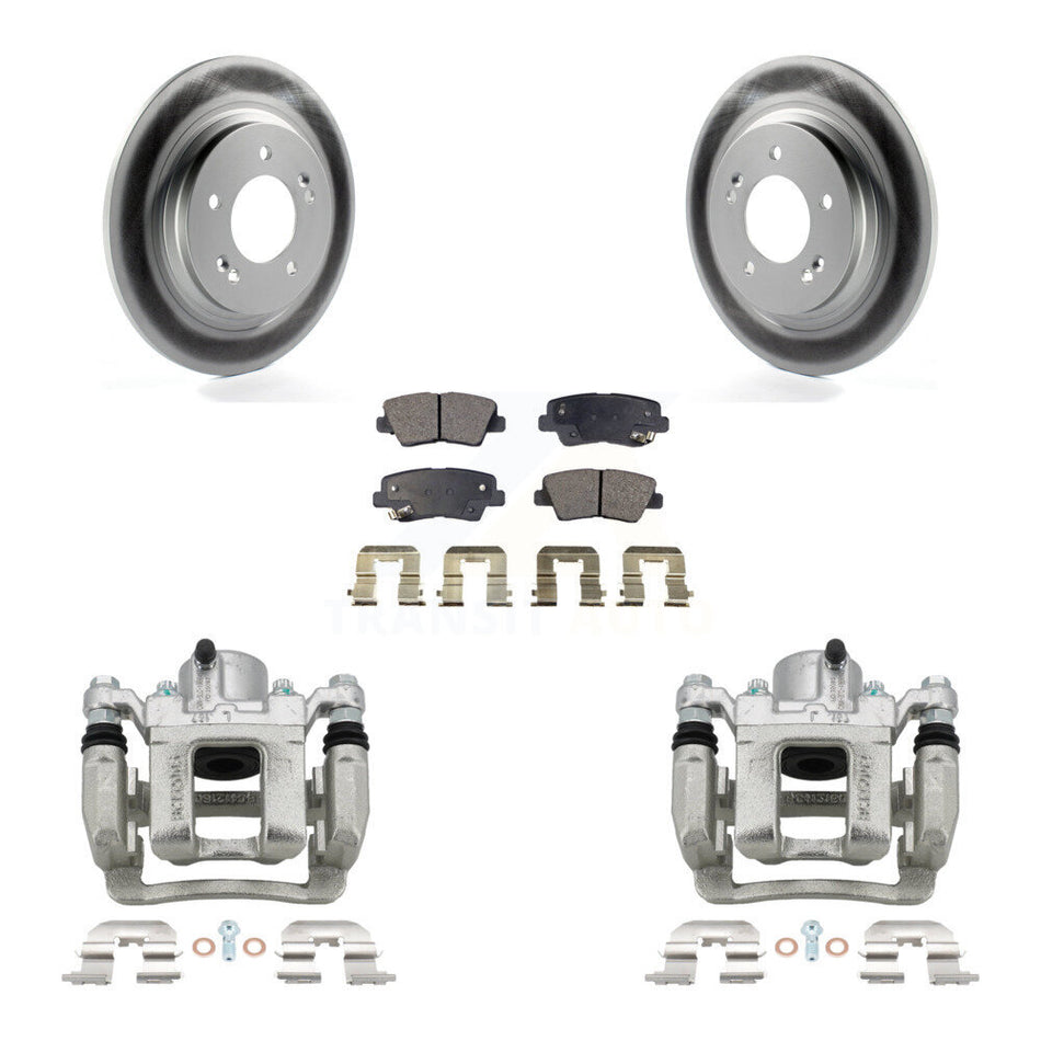 Rear Disc Brake Caliper Coated Rotors And Ceramic Pads Kit For Hyundai Sonata KCG-100055T