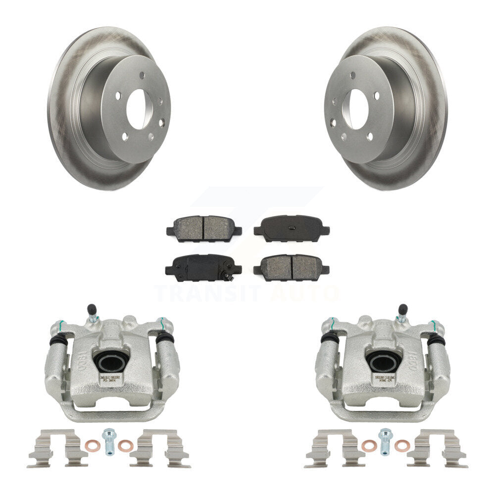 Rear Disc Brake Caliper Coated Rotors And Semi-Metallic Pads Kit For Nissan Sentra Juke KCG-100056S