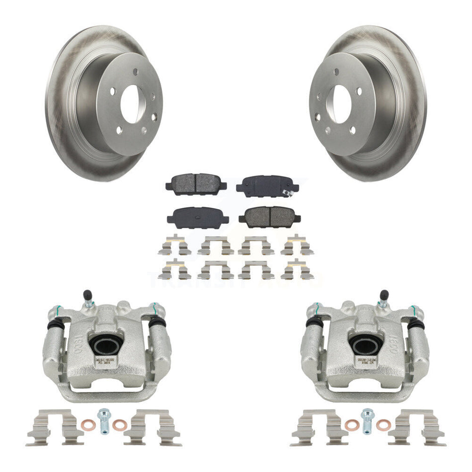 Rear Disc Brake Caliper Coated Rotors And Semi-Metallic Pads Kit For Nissan Sentra Juke KCG-100056S