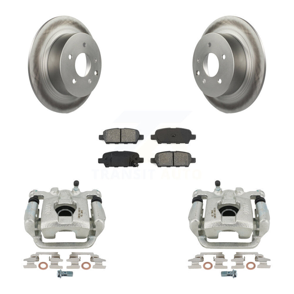 Rear Disc Brake Caliper Coated Rotors And Semi-Metallic Pads Kit For Nissan Altima Maxima KCG-100057S
