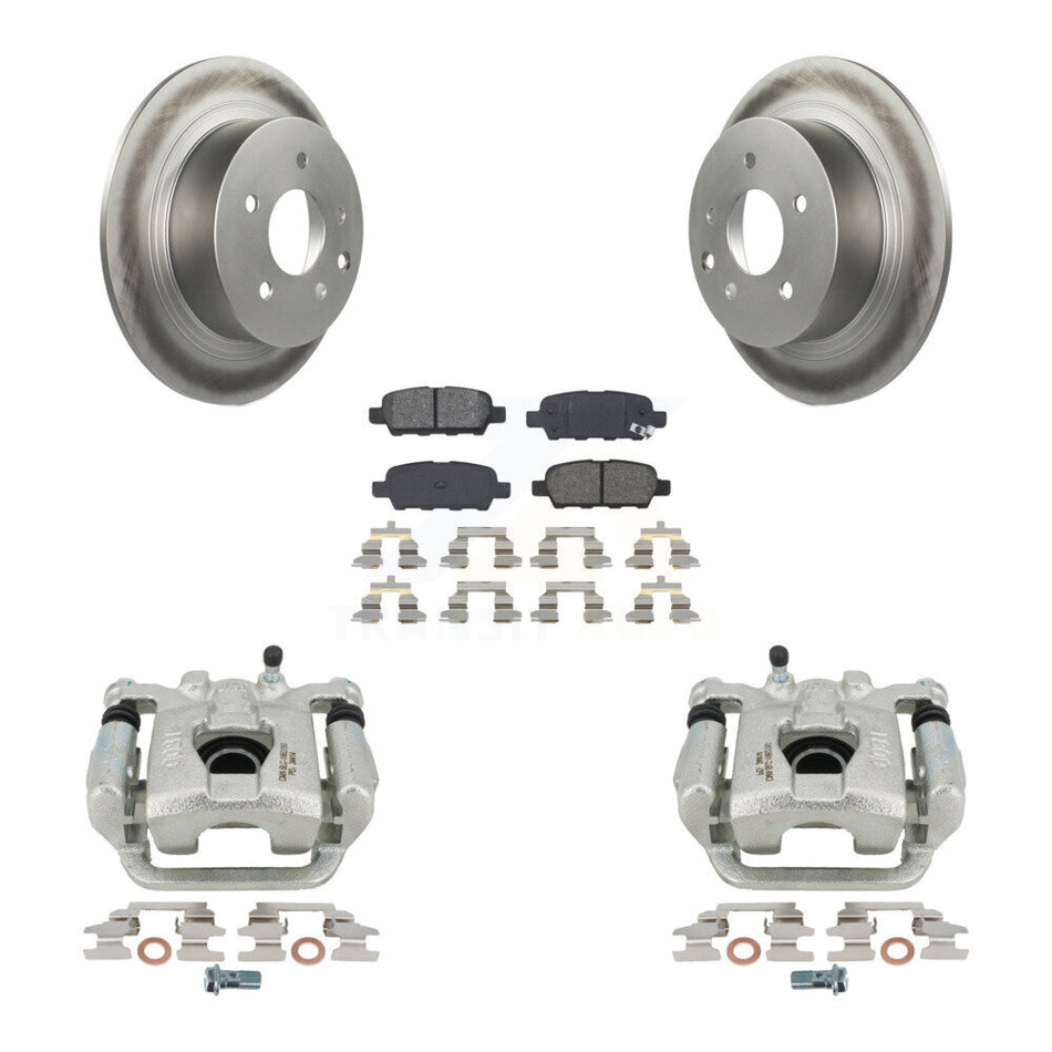 Rear Disc Brake Caliper Coated Rotors And Semi-Metallic Pads Kit For Nissan Altima Maxima KCG-100057S