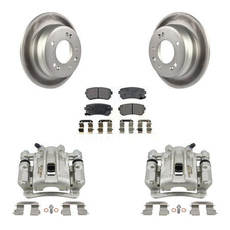 Rear Disc Brake Caliper Coated Rotors And Ceramic Pads Kit For Hyundai Elantra KCG-100058T