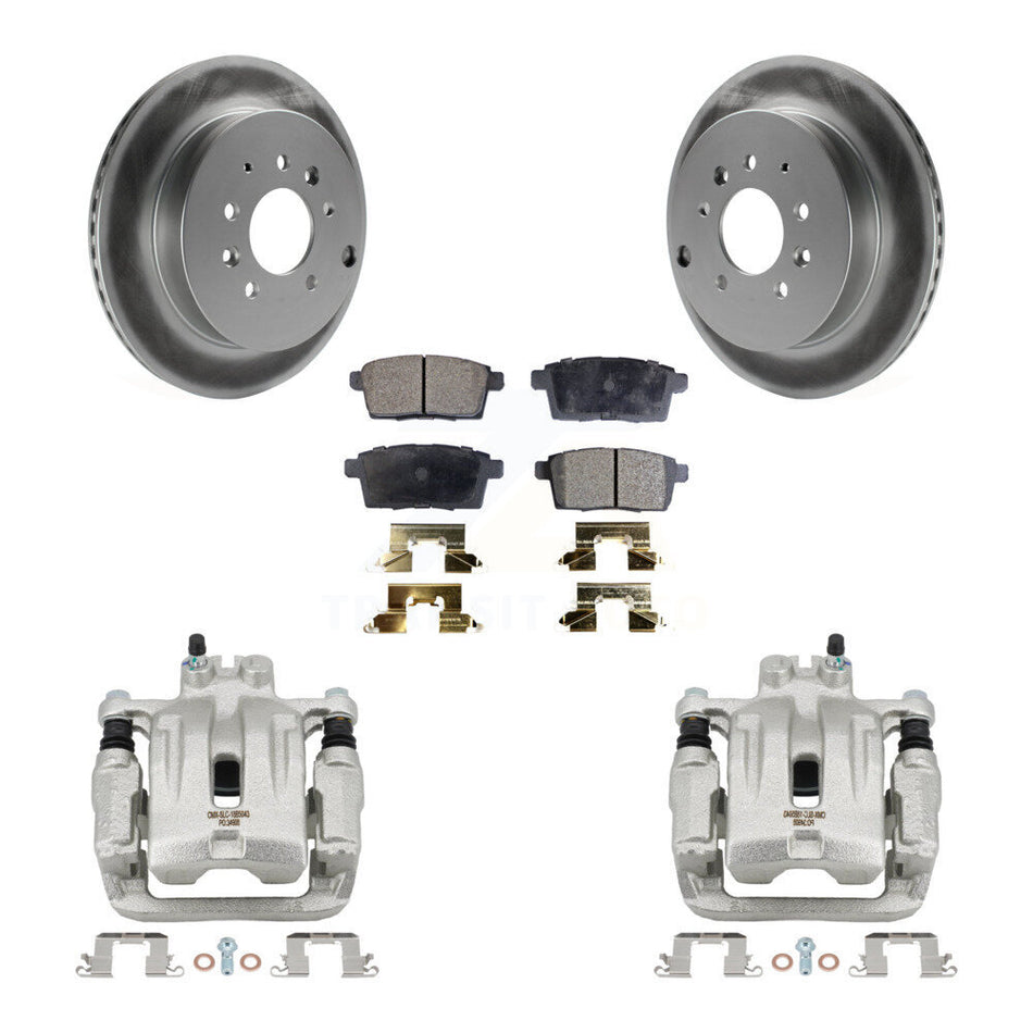 Rear Disc Brake Caliper Coat Rotors Ceramic Pad Kit For Ford Edge Mazda CX-7 Lincoln MKX KCG-100059T