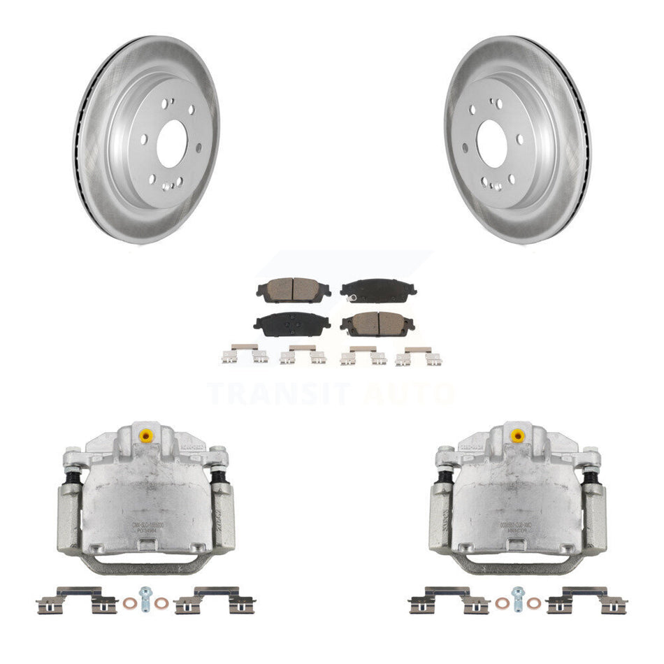 Rear Brake Caliper Coat Rotor Ceramic Pad Kit For Chevrolet Silverado 1500 LD GMC Sierra KCG-100060C