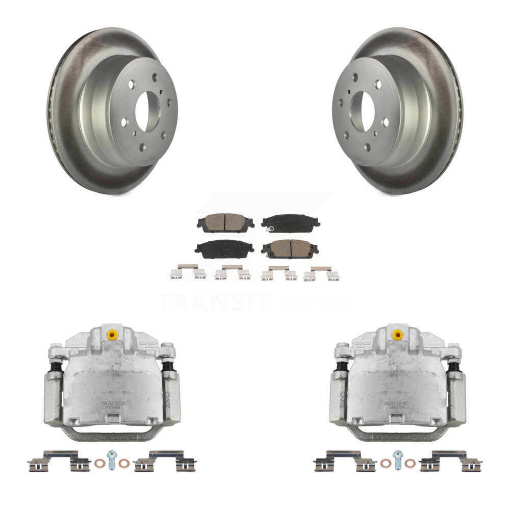 Rear Brake Caliper Coat Rotor Ceramic Pad Kit For GMC Chevrolet Sierra 1500 Silverado XL KCG-100061C