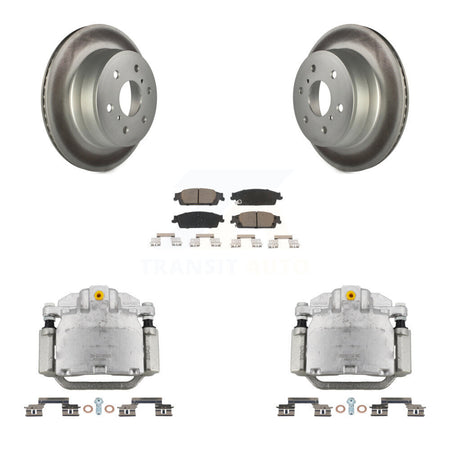 Rear Brake Caliper Coat Rotor Ceramic Pad Kit For GMC Chevrolet Sierra 1500 Silverado XL KCG-100061C