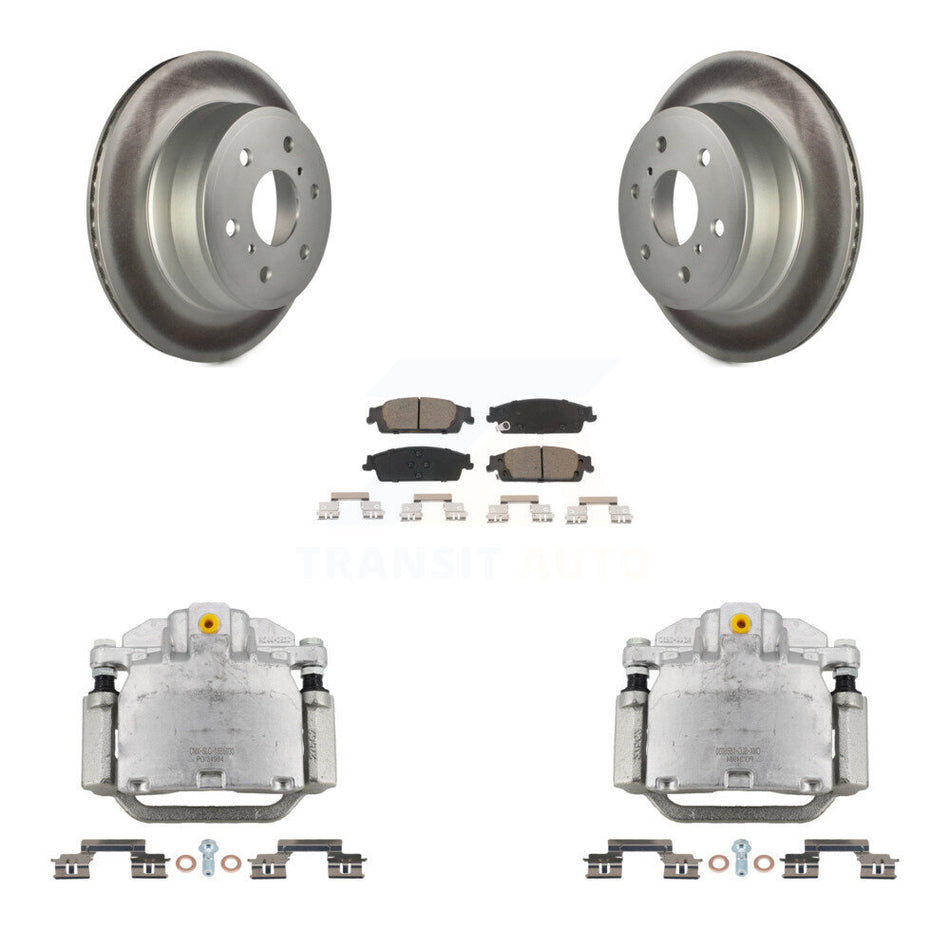Rear Brake Caliper Coat Rotor Ceramic Pad Kit For GMC Chevrolet Sierra 1500 Silverado XL KCG-100061C