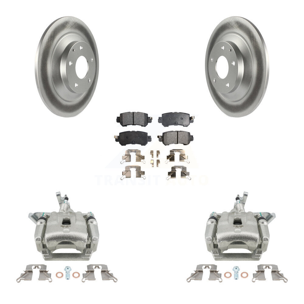 Rear Disc Brake Caliper Coated Rotors And Ceramic Pads Kit For 2013-2015 Mazda CX-5 KCG-100061T