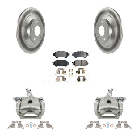 Rear Disc Brake Caliper Coated Rotors And Ceramic Pads Kit For 2013-2015 Mazda CX-5 KCG-100061T