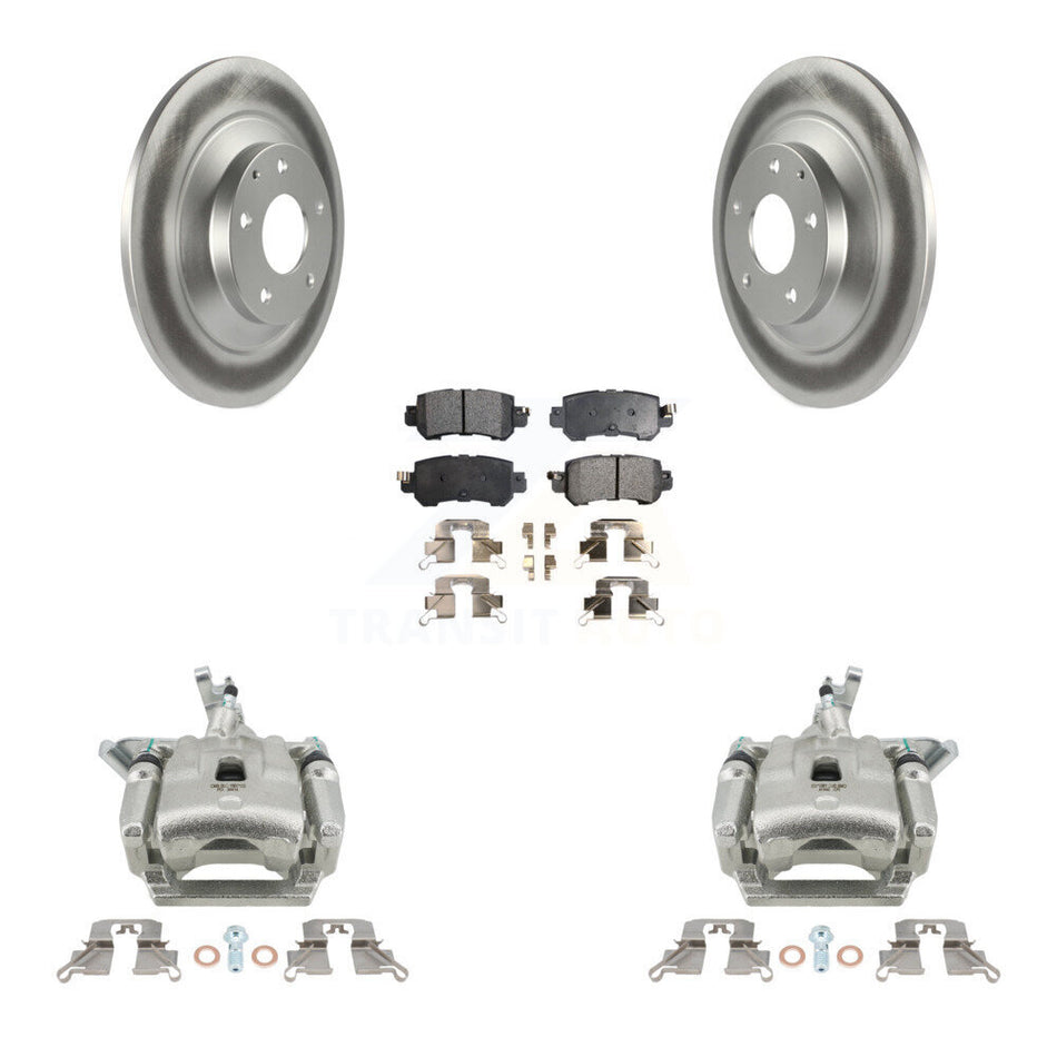 Rear Disc Brake Caliper Coated Rotors And Ceramic Pads Kit For 2013-2015 Mazda CX-5 KCG-100061T