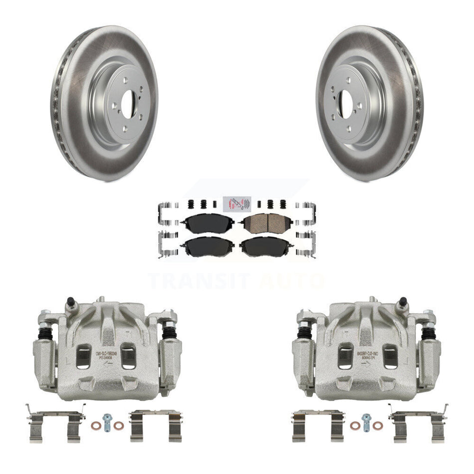 Front Disc Brake Caliper Coat Rotor & Ceramic Pad Kit For Subaru Forester Outback Legacy KCG-100062N