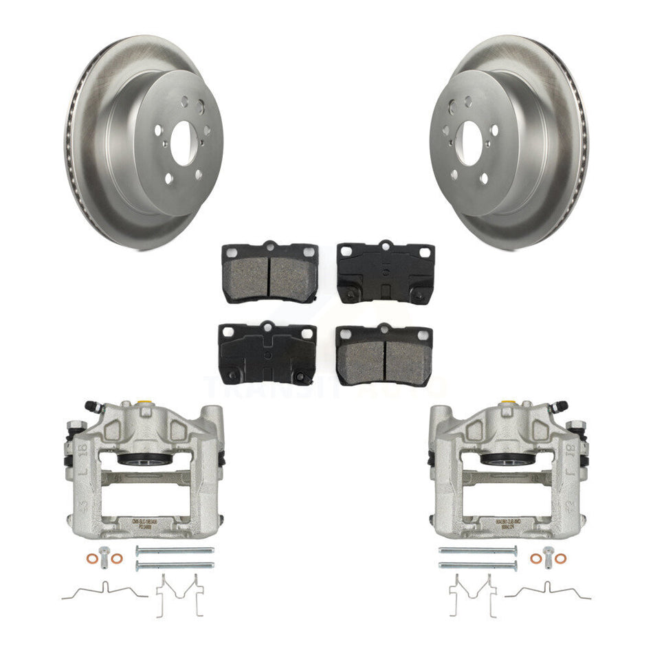 Rear Disc Brake Caliper Coated Rotors And Semi-Metallic Pads Kit For Lexus IS250 GS300 KCG-100062S