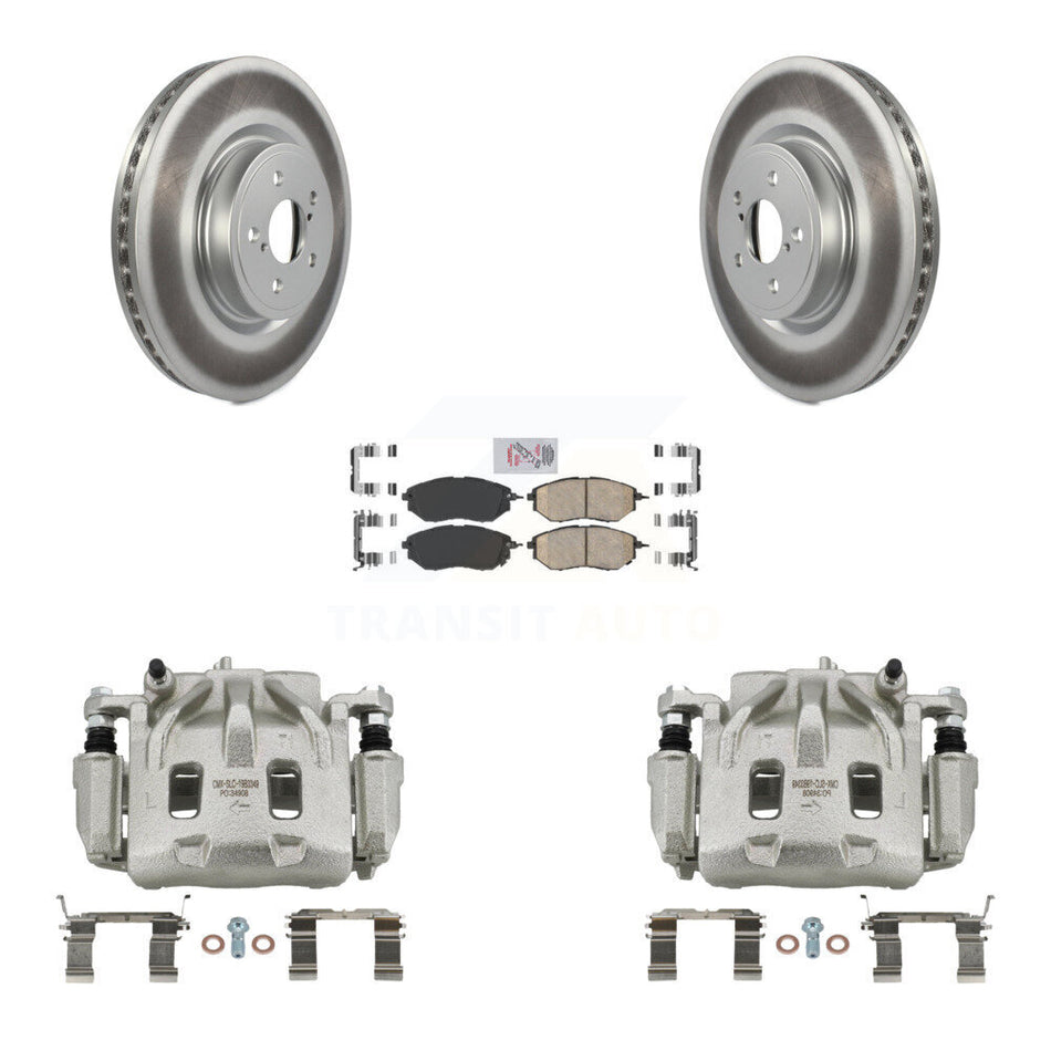 Front Disc Brake Caliper Coat Rotor & Ceramic Pad Kit For Subaru Forester Outback Legacy KCG-100063N