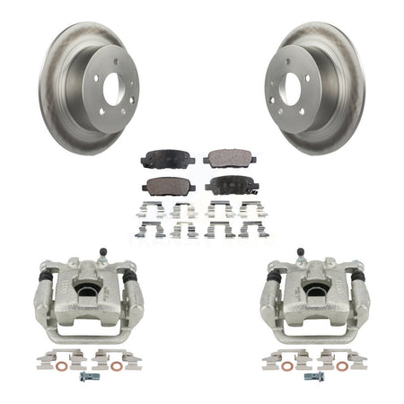 Rear Disc Brake Caliper Coated Rotors And Semi-Metallic Pads Kit For Nissan Altima Maxima KCG-100063P by Transit Auto