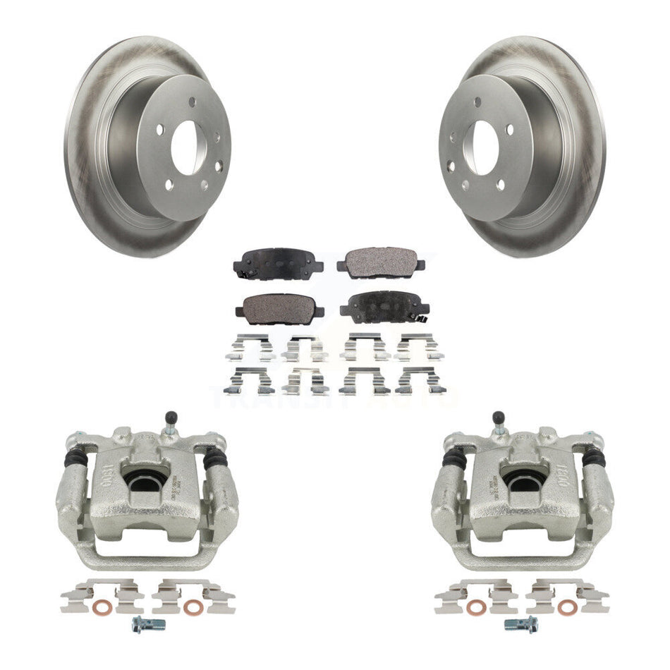 Rear Disc Brake Caliper Coated Rotors And Semi-Metallic Pads Kit For Nissan Altima Maxima KCG-100063P