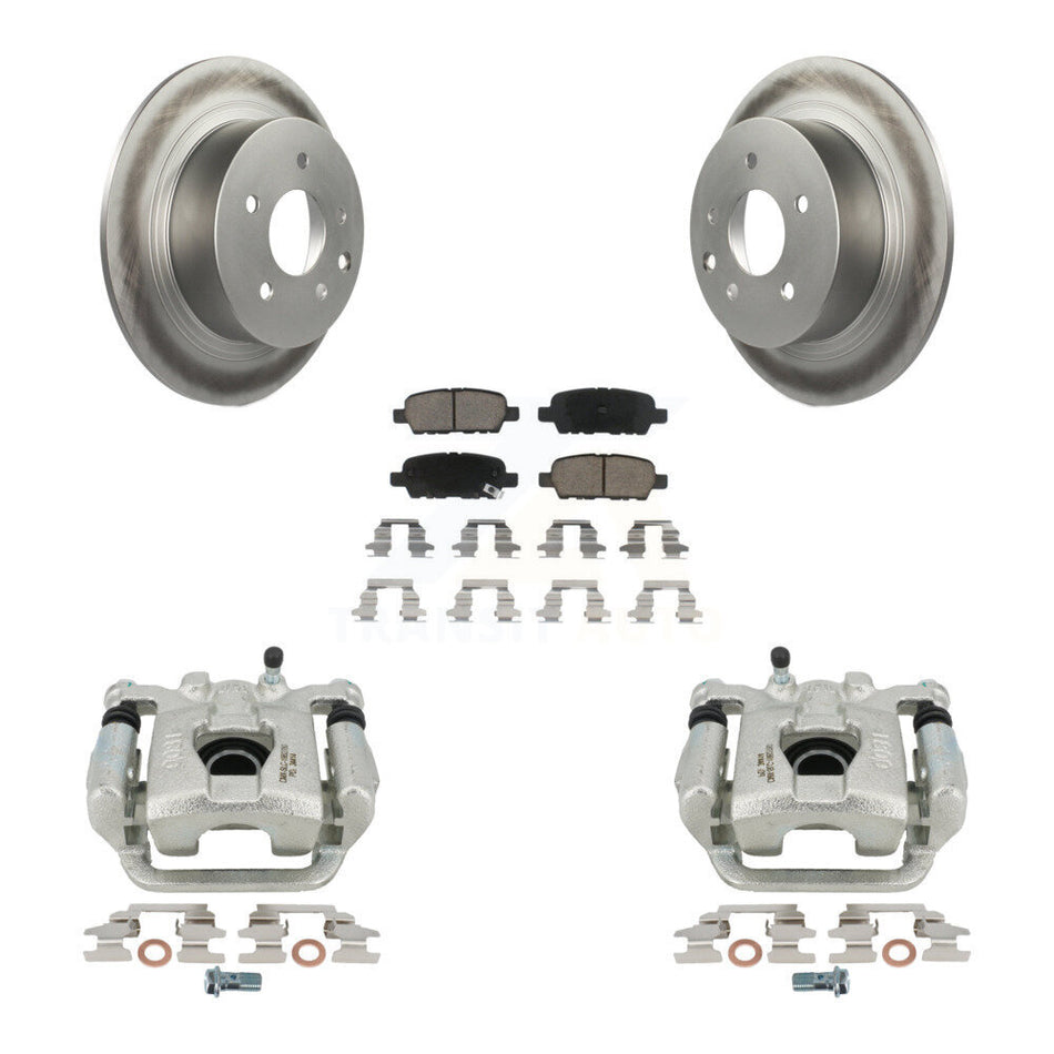 Rear Disc Brake Caliper Coated Rotors And Ceramic Pads Kit For Nissan Altima Maxima KCG-100064C by Transit Auto