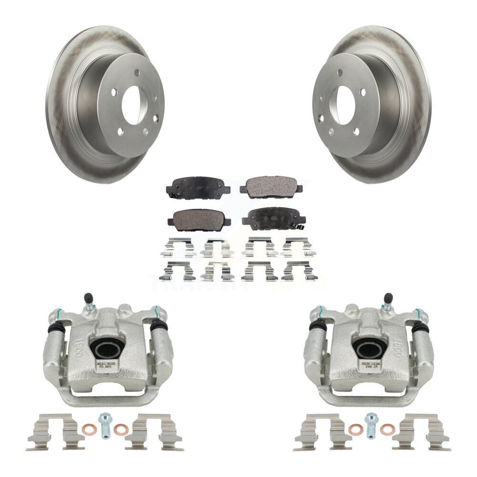 Rear Disc Brake Caliper Coated Rotors And Semi-Metallic Pads Kit For Nissan Sentra Juke KCG-100064P