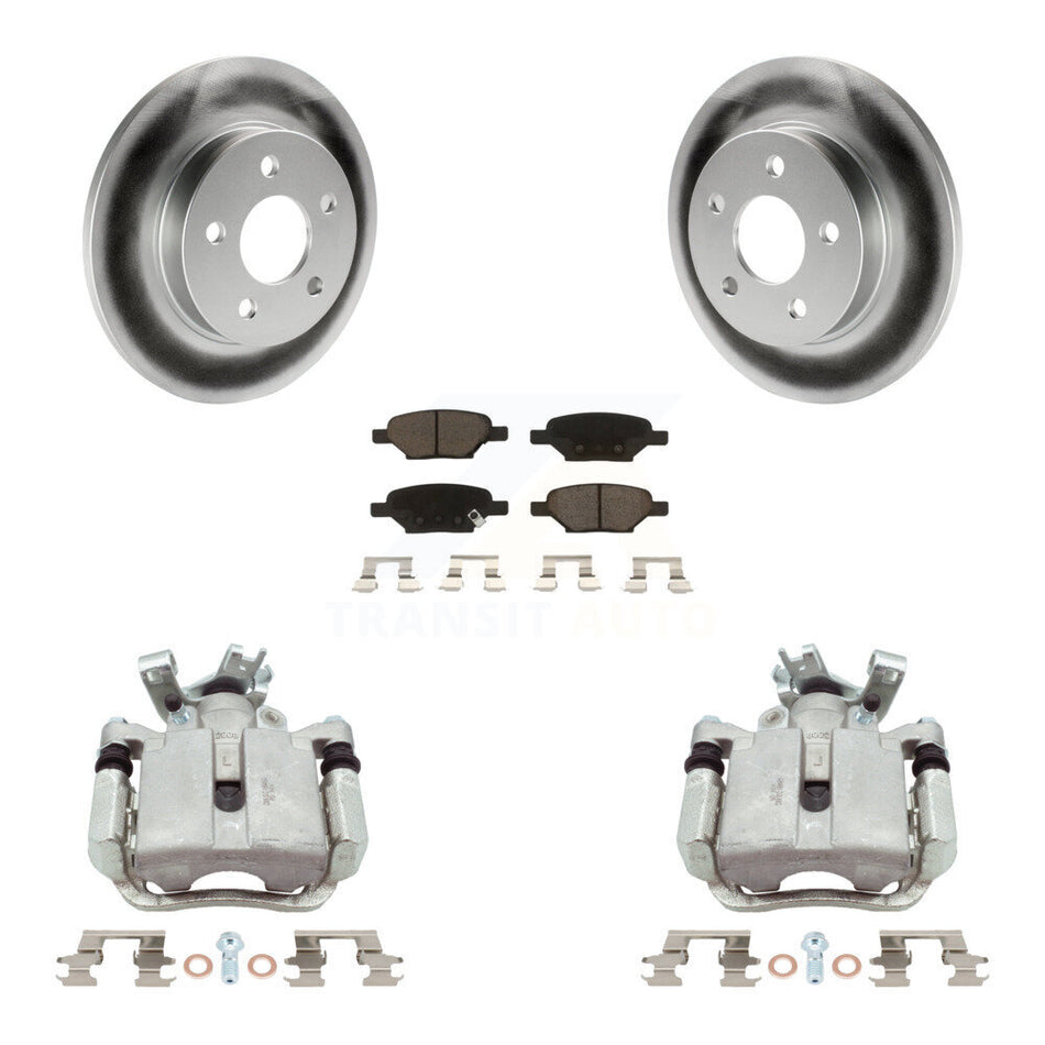 Rear Brake Caliper Coat Rotors Ceramic Pad Kit For Chevrolet Malibu Pontiac Cobalt G5 G6 KCG-100065C