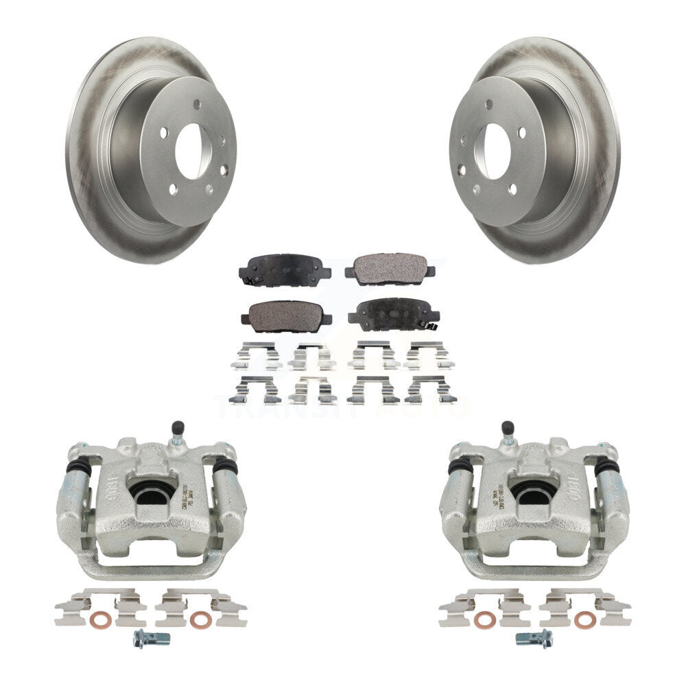 Rear Disc Brake Caliper Coated Rotors And Semi-Metallic Pads Kit For Nissan Altima Maxima KCG-100065P by Transit Auto