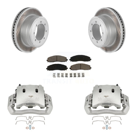 Rear Disc Brake Caliper Coated Rotors And Ceramic Pads Kit For Ford F-450 Super Duty KCG-100066C