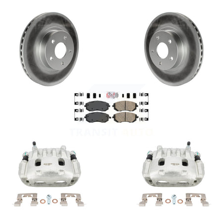 Front Disc Brake Caliper Coated Rotors And Ceramic Pads Kit For Subaru Legacy KCG-100066N