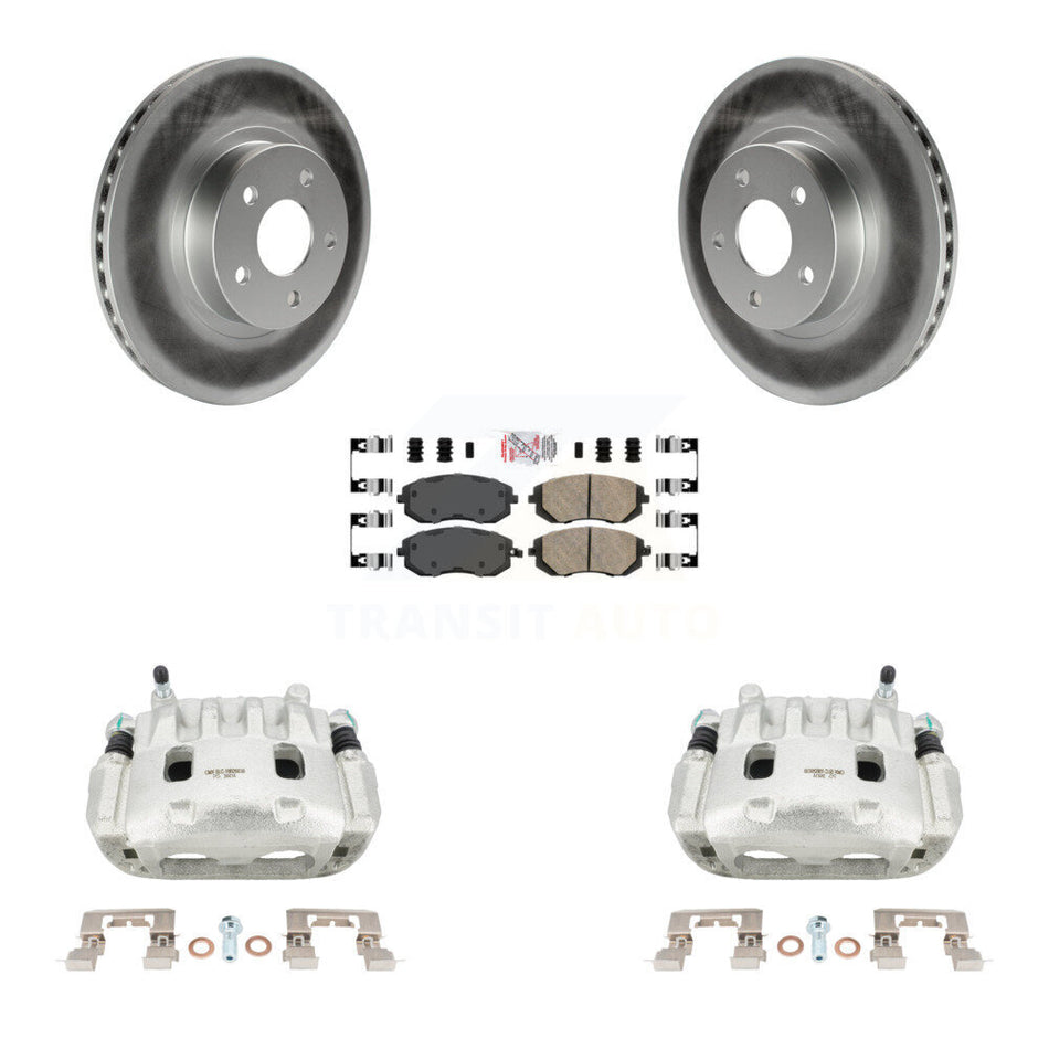 Front Disc Brake Caliper Coated Rotors And Ceramic Pads Kit For Subaru Legacy KCG-100066N