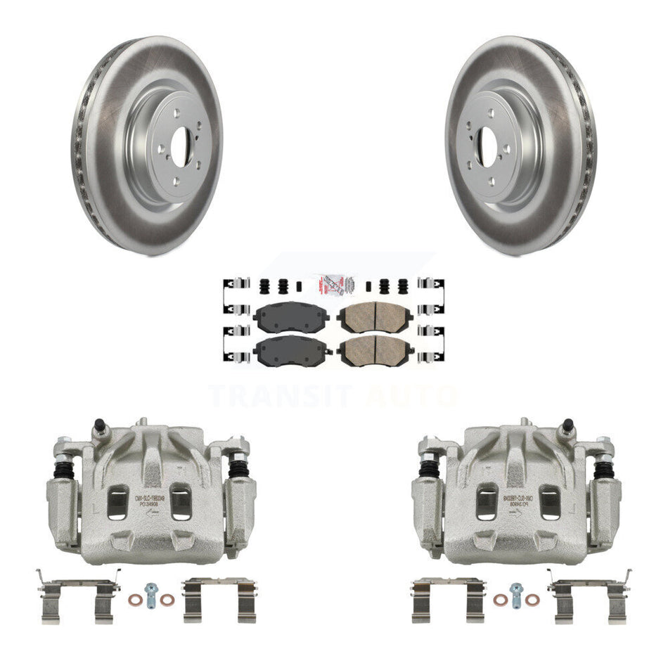Front Disc Brake Caliper Coated Rotors And Ceramic Pads Kit For Subaru Legacy KCG-100068N