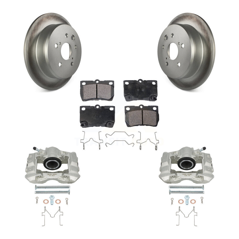 Rear Disc Brake Caliper Coated Rotors And Semi-Metallic Pads Kit For Lexus IS250 KCG-100069P by Transit Auto