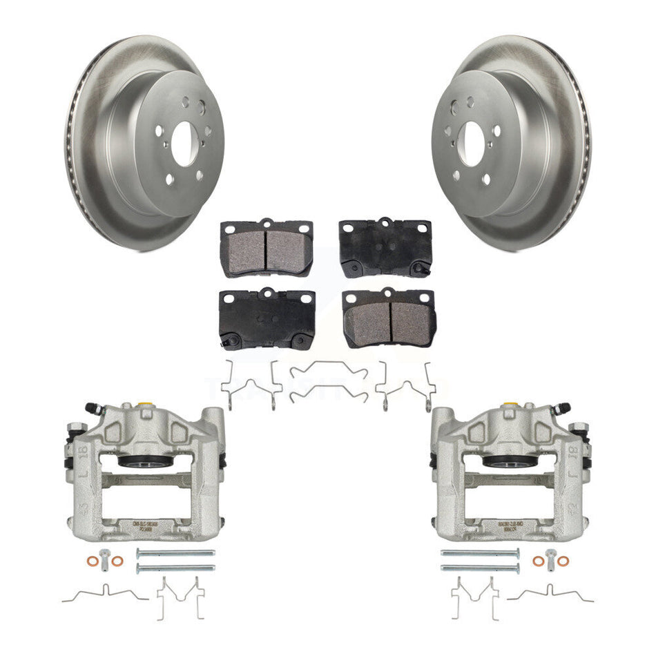 Rear Disc Brake Caliper Coated Rotors And Semi-Metallic Pads Kit For Lexus IS250 GS300 KCG-100070P