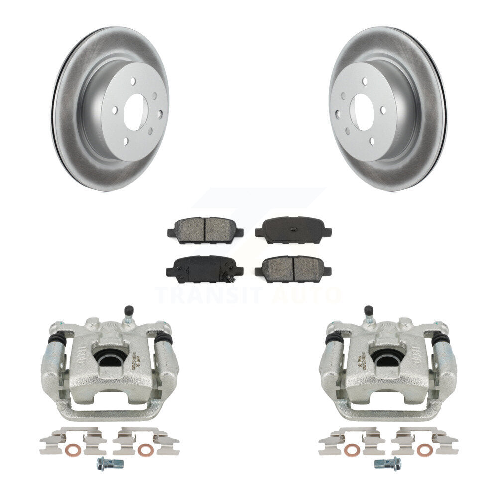 Rear Disc Brake Caliper Coated Rotors And Semi-Metallic Pads Kit For 2019-2022 Nissan Maxima KCG-100070S by Transit Auto