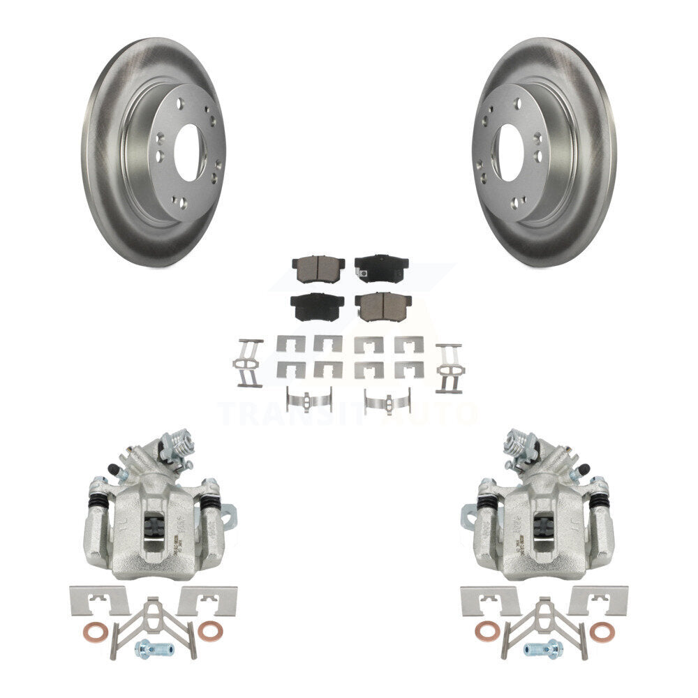 Rear Disc Brake Caliper Coated Rotors And Ceramic Pads Kit For Honda Civic Acura CSX ILX KCG-100072C