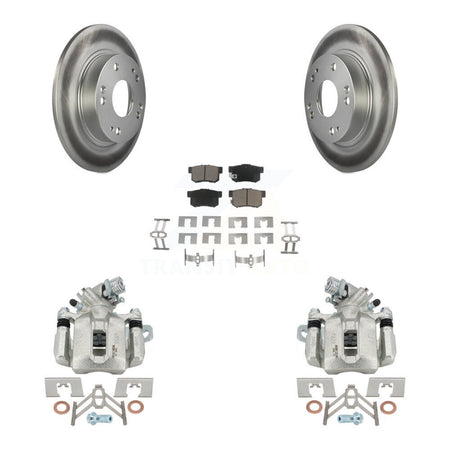 Rear Disc Brake Caliper Coated Rotors And Ceramic Pads Kit For Honda Civic Acura CSX ILX KCG-100072C