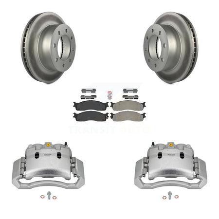 Front Disc Brake Caliper Coat Rotor & Semi-Metallic Pad Kit For Dodge Ram 1500 3500 2500 KCG-100072N