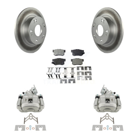 Rear Disc Brake Caliper Coat Rotors And Semi-Metallic Pad Kit For Honda Accord Acura TSX KCG-100072P