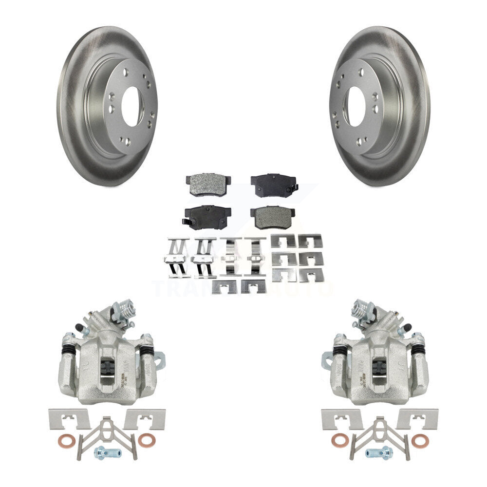 Rear Disc Brake Caliper Coat Rotor & Semi-Metallic Pad Kit For Honda Civic Acura CSX ILX KCG-100073P