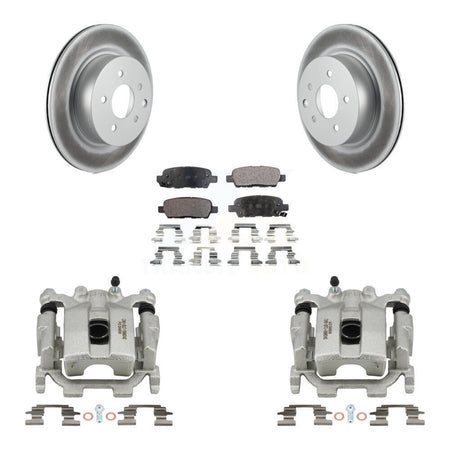 Rear Disc Brake Caliper Coated Rotors And Semi-Metallic Pads Kit For Nissan Maxima KCG-100074P