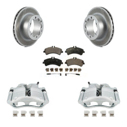 Rear Disc Brake Caliper Coated Rotors And Ceramic Pads Kit For Sprinter 3500 Mercedes-Benz Dodge Freightliner KCG-100074T