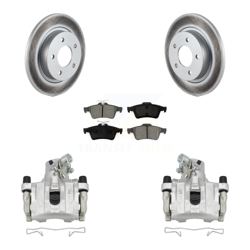 Rear Disc Brake Caliper Coated Rotors And Semi-Metallic Pads Kit For Mazda 3 Sport KCG-100076S