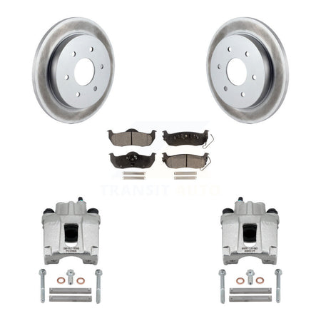 Rear Disc Brake Caliper Coat Rotor Ceramic Pad Kit For Nissan TITAN Armada INFINITI QX56 KCG-100076T