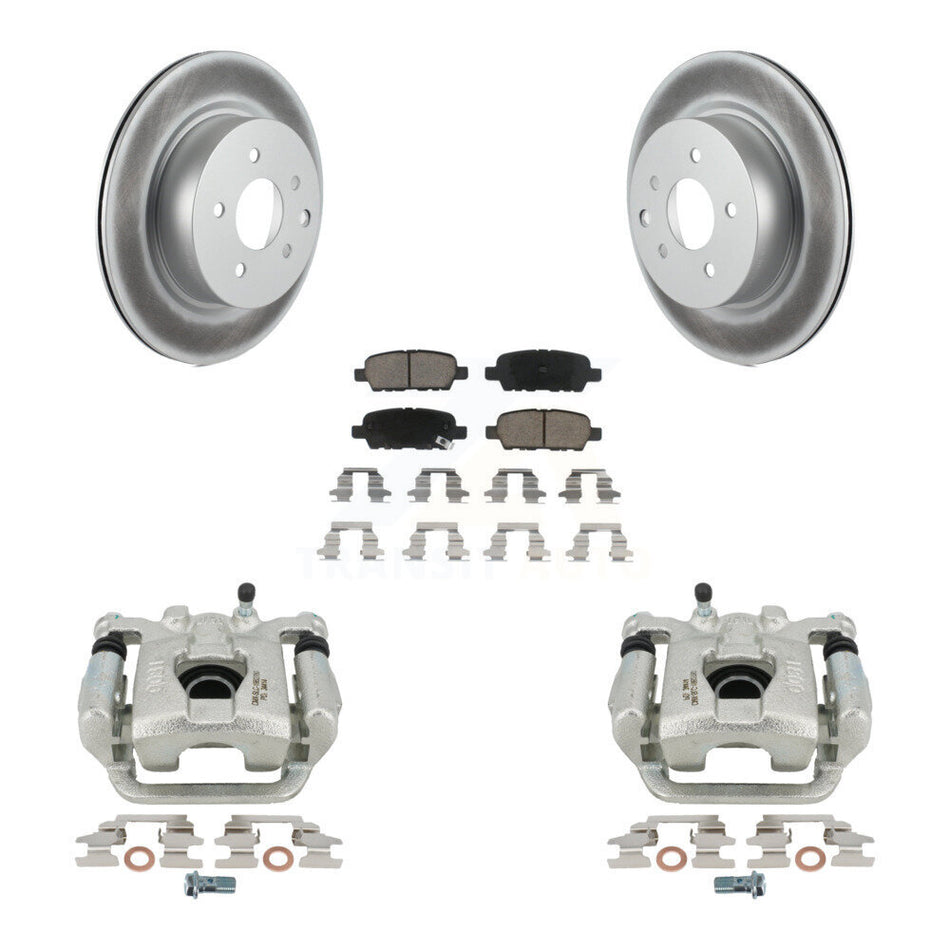 Rear Disc Brake Caliper Coated Rotors And Ceramic Pads Kit For 2019-2022 Nissan Maxima KCG-100077C
