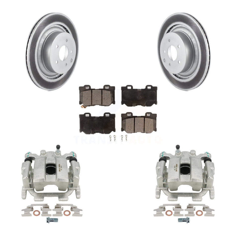 Rear Disc Brake Caliper Coated Rotors And Semi-Metallic Pads Kit For INFINITI G37 Nissan 370Z KCG-100077P