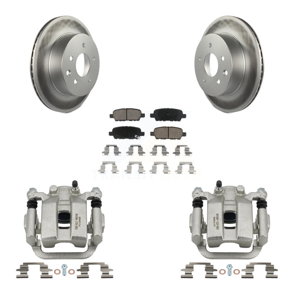 Rear Disc Brake Caliper Coated Rotors And Ceramic Pads Kit For INFINITI G35 KCG-100078C