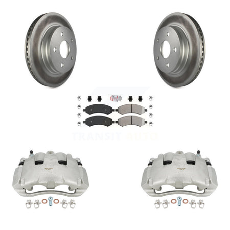 Front Disc Brake Caliper Coated Rotors And Semi-Metallic Pads Kit For Dodge Ram 1500 KCG-100079N by Transit Auto