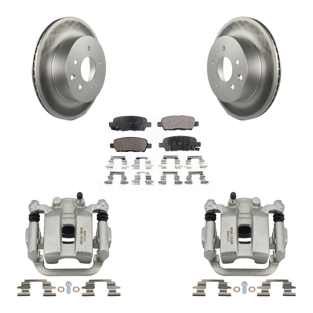 Rear Disc Brake Caliper Coated Rotors And Semi-Metallic Pads Kit For INFINITI G35 KCG-100079P
