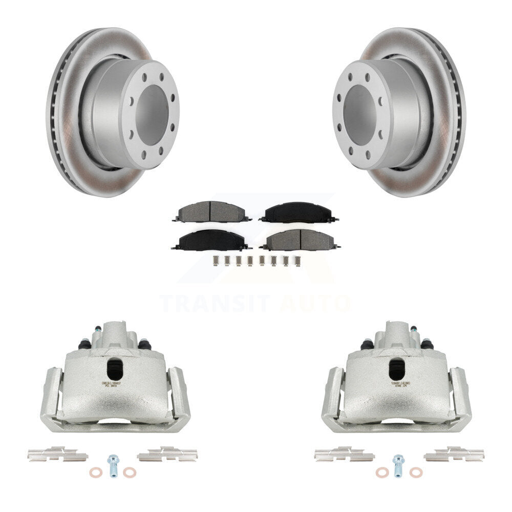 Rear Brake Caliper Coat Rotors Semi-Metallic Pad Kit For 2012 Ram 1500 With 8 Lug Wheels KCG-100080S